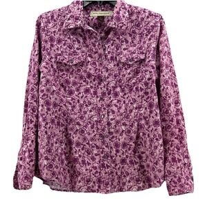 Bit & Bridle Women's M Cotton Jacket/shirt Barn Chore Style Pink Flowers